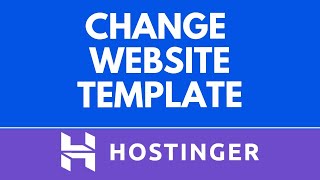 How to Change Website Template in Hostinger Website Builder