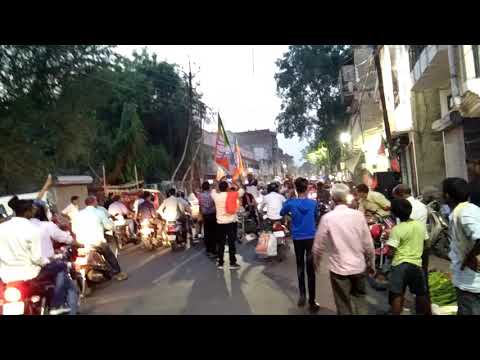 Winning celebration of bjp in prayagraj uttar pradesh.