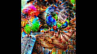 Waffles atop stairs-my first deepdream