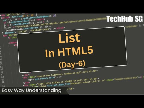 Best HTML5 List Practical Video You Can GET ! | Techhub SG - Day 6