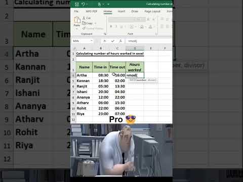How to calculate working hours #excel #spreadsheetmagic #excelfeature #dataextractor #excelfunction