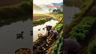 potato farming 🥔🚜 #villagelife #farming #viralshorts #liveandlearn