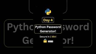 Python Password Generator | Create Secure Passwords in 1 Minute 1 #shorts #coding #python #facts