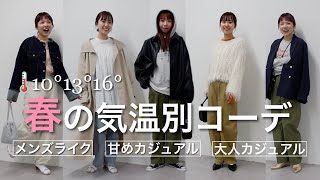 【春の気温別コーデ】今の時期って何着る！？テイストの違う３人で気温別コーデ組んでみた♪＃春服