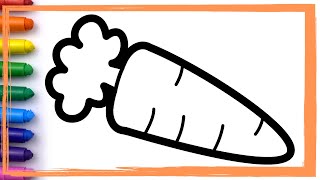 VEGETABLES tomato carrot broccoli Drawing and Coloring pages for kids | Whoopee Playhouse