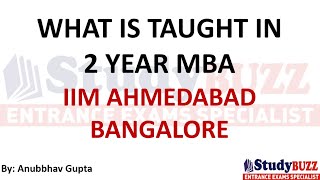 2 year MBA curriculum | What is taught in IIM Ahmedabad & Bangalore? Syllabus of MBA