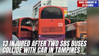 13 Injured After Two SBS Buses Collide with Car in Tampines