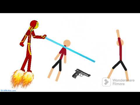 short Stick nodes animation title iron man saves the day
