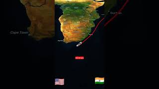 India to USA Ship Trip..🇮🇳 to 🇺🇲 #mapshorts #mapguide #mapmagic #mapping #map # #mapsme #maplovers