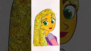 DIY Princess Rapunzel beautiful Glitter gold hair easy art #kids #princess #hair #rapunzel #glitter