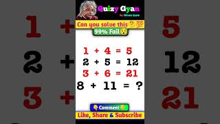 Maths Quiz🎯 #maths #puzzle #tricks #mathshorts #trickyquiz #shorts #yt #quizy_gyan