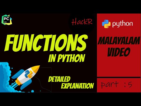 PART5 | Functions | Malayalam Video | Python Programming for Beginners..