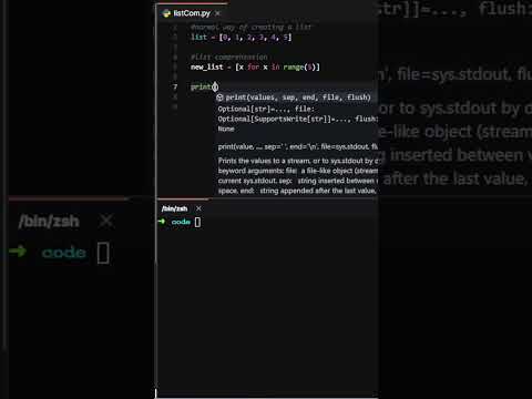 List comprehension in Python #shorts