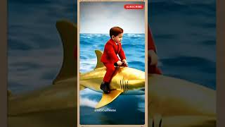 ai  fish  boy riding effect #viralai #cute #ai #world #ytshorts
