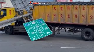 【完整影片】苗栗砂石車司機身體不適自撞，車內影像曝光