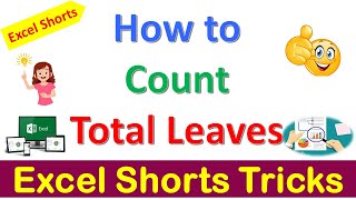 Count Total Leave in Excel [ Urdu / Hindi ] Excel Shorts