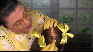 ASMR School Nurse Lice Check (Tweezers, Scalp Check, Lice Comb, Whispering) Medical Roleplay