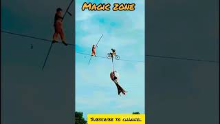 Acrobat riding cycle on the Rope #youtube #ytshorts #youtubeshorts