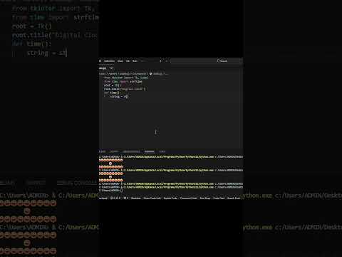 How to Create Digital Clock Using Python  #pythonturtlegraphics #computerlanguage #coding #asmr
