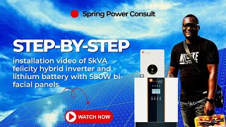 STEP-BY-STEP Installation of 5KVA FELICITY Hybrid Inverter with Lithium Battery(Start to finish)