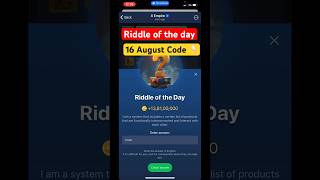 Riddle of the day || Musk Empire -16 August Code #muskempire