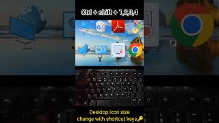 Desktop icon size with shortcut keys #shorts #shortvideo #shortcutkeys #computertips #computer #keys