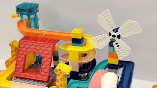 Marble Run ASMR With Dual Elevator & Jumping Loop Course Race ASMR Rollercoaster