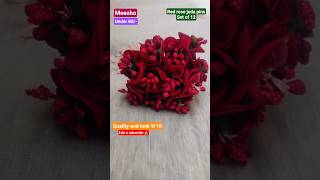 red rose flower judapin set of 12 #shortsfeed #meesho #judapin #redrose #hairaccessories #shorts #yt