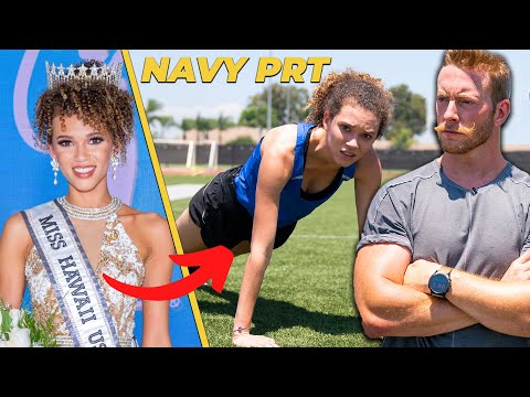 Miss Hawaii Attempts the US Navy Physical Readiness Test