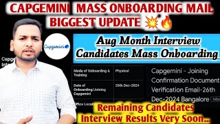 Capgemini Onboarding & Joining Update | Selection Mail | 26 Dec Joining | Day1 Onboarding Details,OL