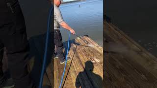 EPA approved cleaning process used on dock. #lakejordan #pressurewashing #veteranownedbusiness