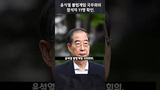 윤석열 불법계엄 국무회의 참석자 11명 확인.