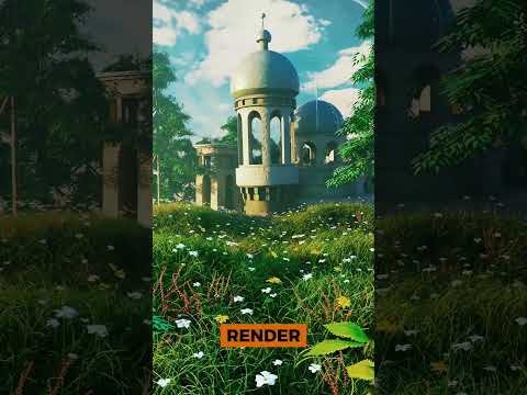 Viewport VS Render - Abandoned Buildings in the forest #blender3dart #cinematic #conceptart #blender