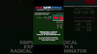 How to Simplify a Radical Expression with a Radical in the Denominator #shorts