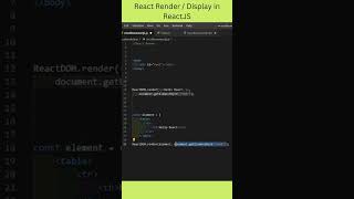 Must Know #react Render / Display concept ( ReactDom.render ) #shorts #youtubeshorts #hindi