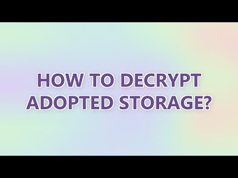 How to decrypt Adopted Storage?