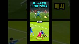 메시와 강인이의 드리블 차이