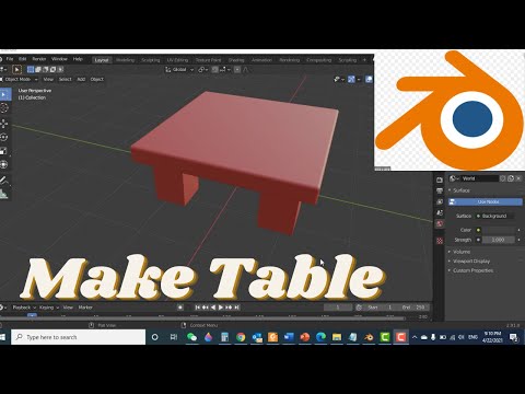 Beginner Tutorial Blender | 3D Model in blender | How to make table in blender Blender 2.9x