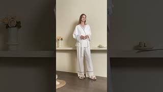 Sexy Modal Lace Backless Pajama Robe Set #pajamas #loungewear