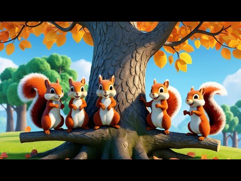 Five Silly Squirrels in the Tree | Funny Animal Song for Kids | Tree Climbing Counting Rhyme