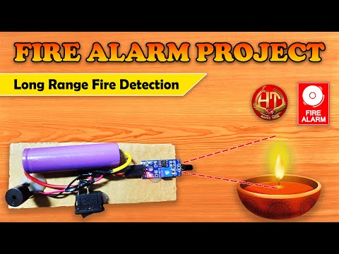 Long Range Fire Detector Alarm | How to make Simple Fire Alarm using IR Flame Detector Sensor 🔥🚨🔥🚨