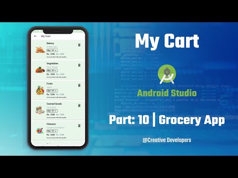 Part: 10 | My Cart in android studio | GroceryApp | e-commerce app