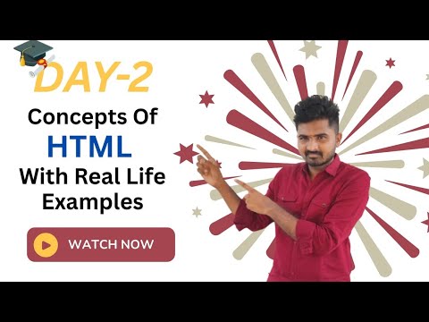 2️⃣ Day-2:Learn HTML in Telugu with Real-Life Examples | Full Stack Project Series🌟