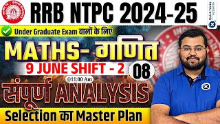 RRB NTPC 2024-25 | 9 June(Shift-2) | Maths Graduate Level Paper Analysis | NTPC Maths by Sahil sir