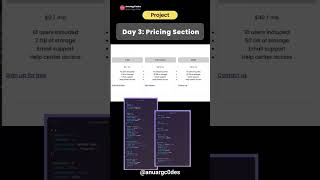 Pricing Section with Html & CSS || full Source Code at github || #html #frontend #code #css #coding