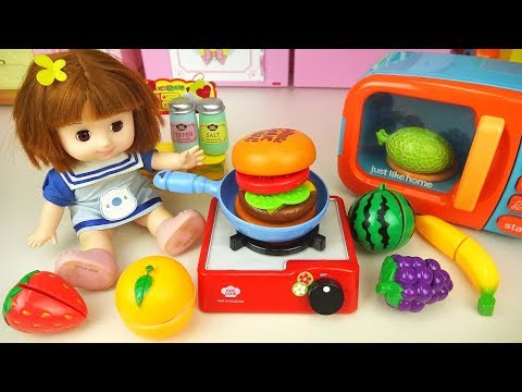 Baby Doli making burger and fruit toys