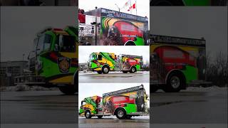 Check out #Brampton’s fire truck in celebration of Black History Month! ❤️💚💛