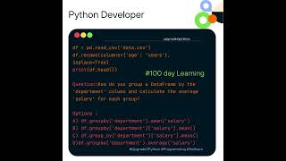 PANDAS Library Learn From Basic in Data Science Using Python #100dayslearning#python#love#programing