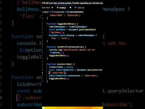 Subscribe button using Html, CSS and js #viral #coding #webdesign #shorts #short
