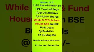 Nirlon Ltd 3 I  FII Buys Shares I #multibaggers